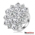 Multicolor Cubic Zirconia Flower Women Wedding Ring (Ri-Hq0365-B)